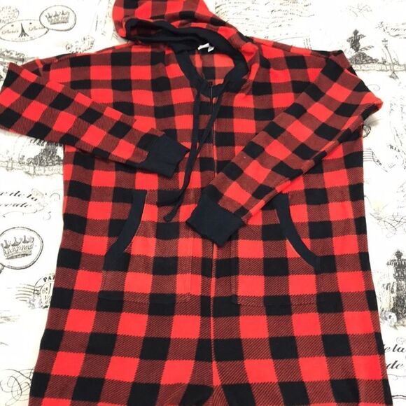 🦋FAMILY PAJAMAS Women’s Onesie style hoodie 
Microfreeleze comfortable SZ L - Picture 7 of 11